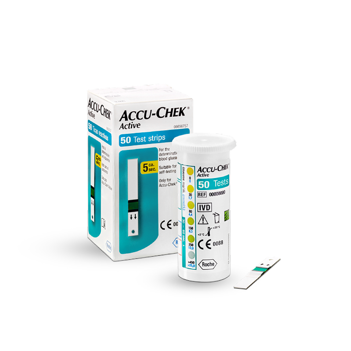 نوار تست قندخون اکیوچک اکتیو بسته 50 عددی Accu-Chek Active - بنکو